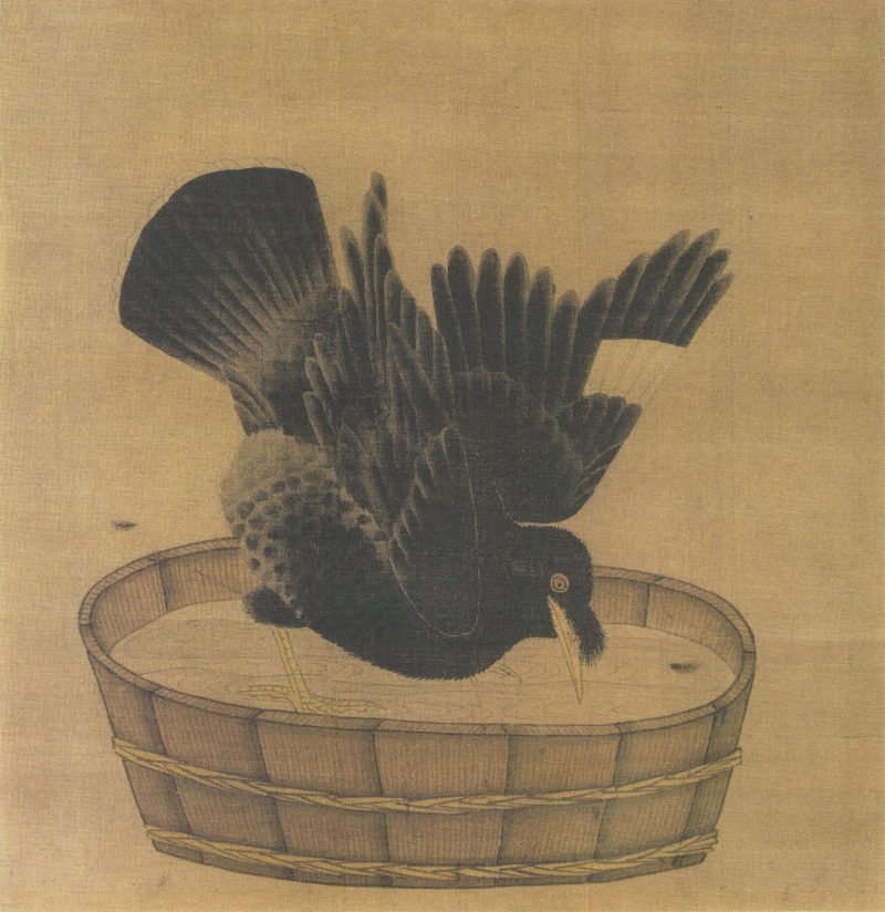 禽浴图