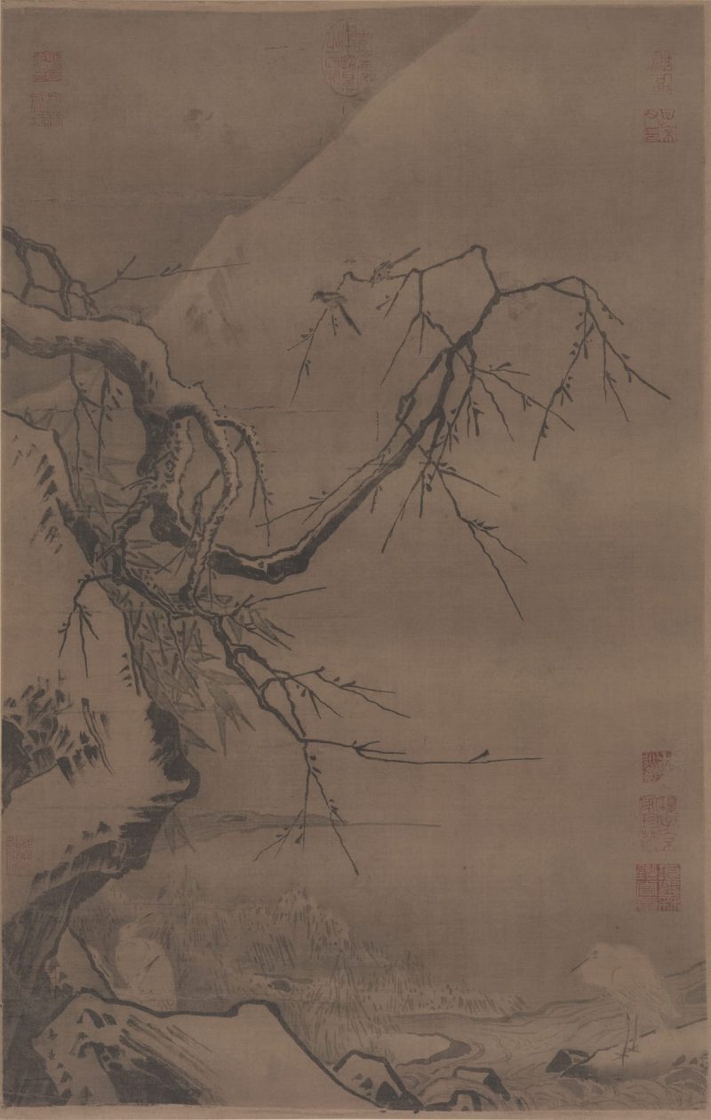 雪滩双鹭图