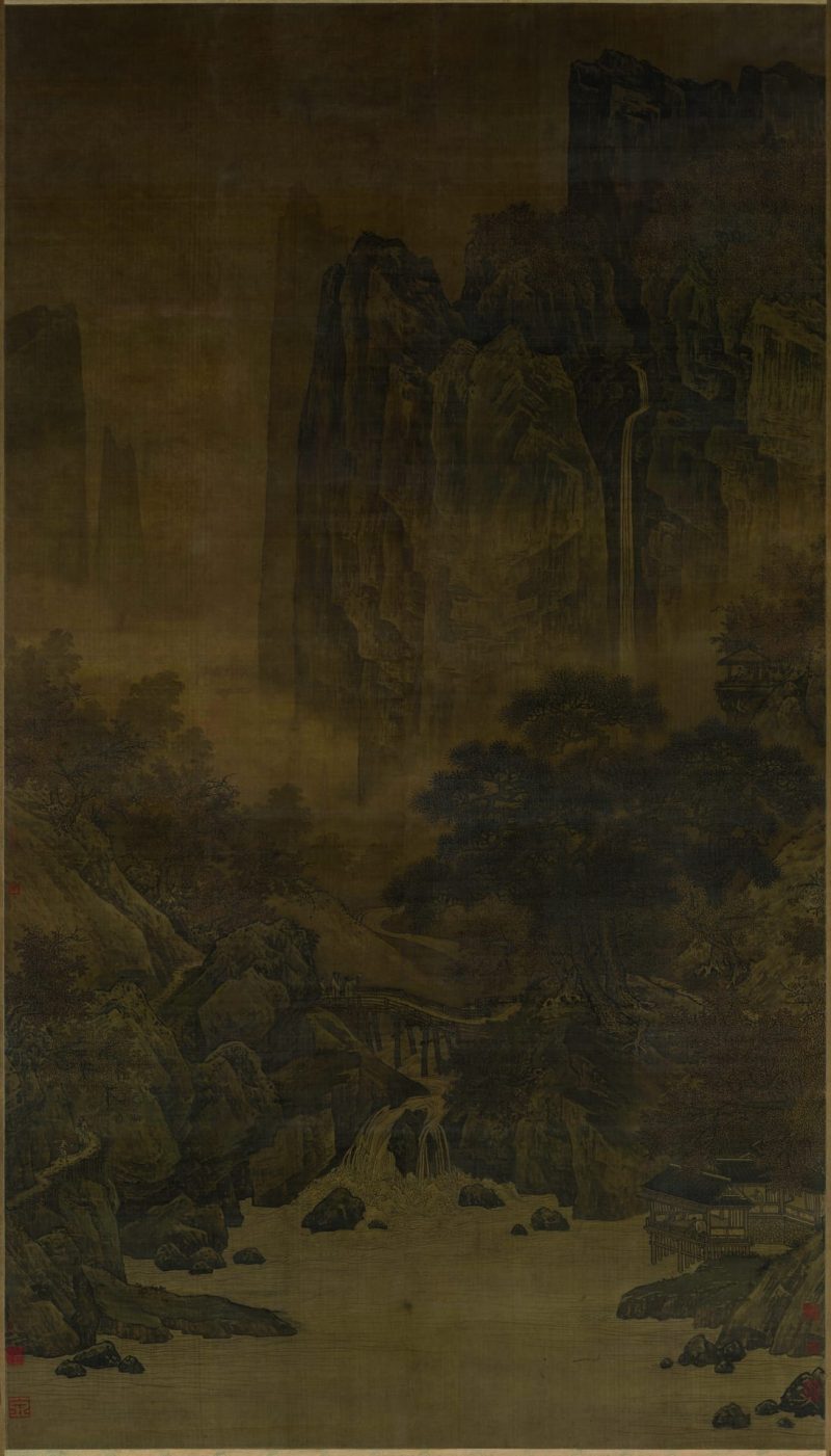 秋山红树图