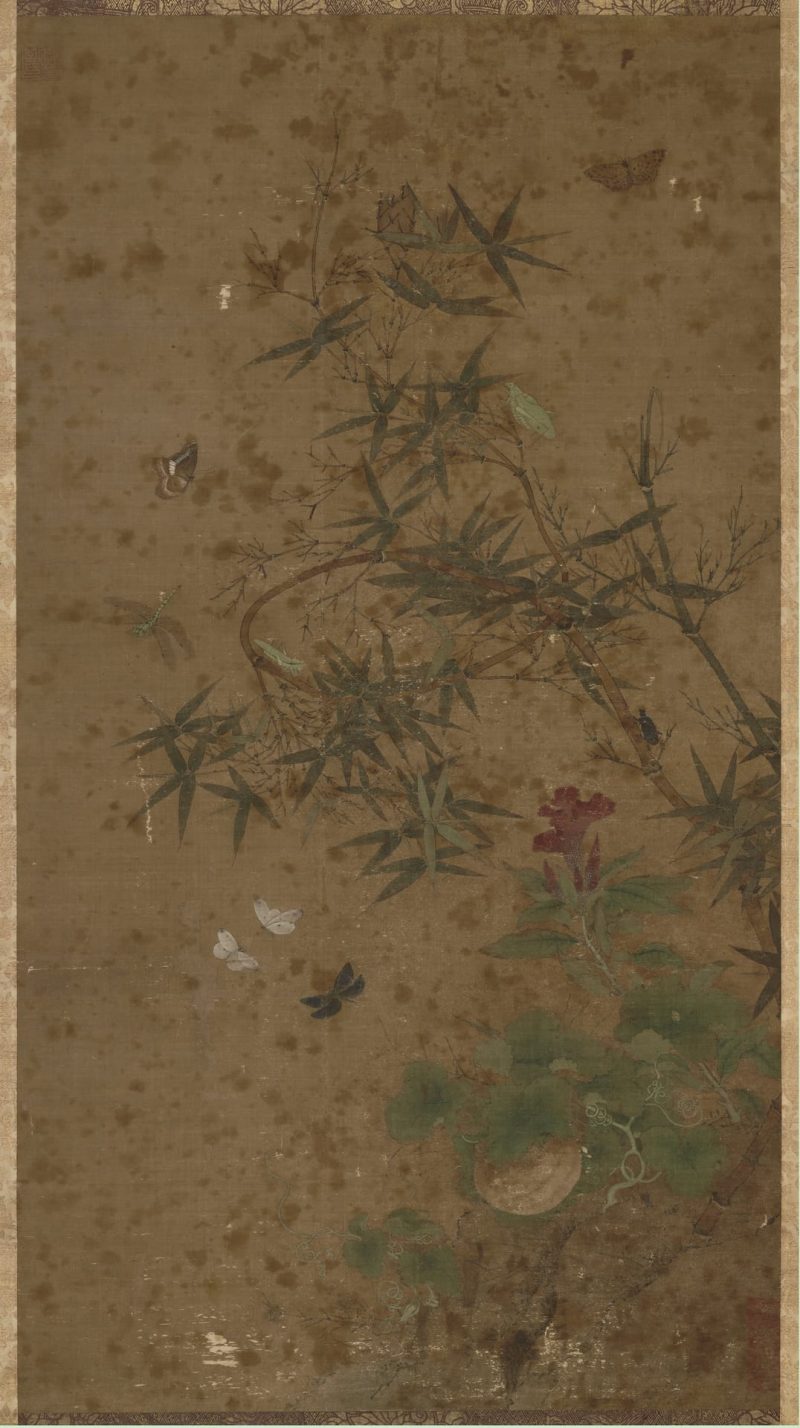 竹虫图轴