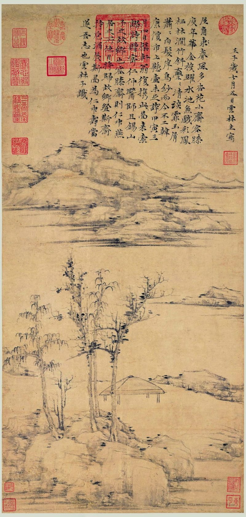 倪瓒-容膝斋图