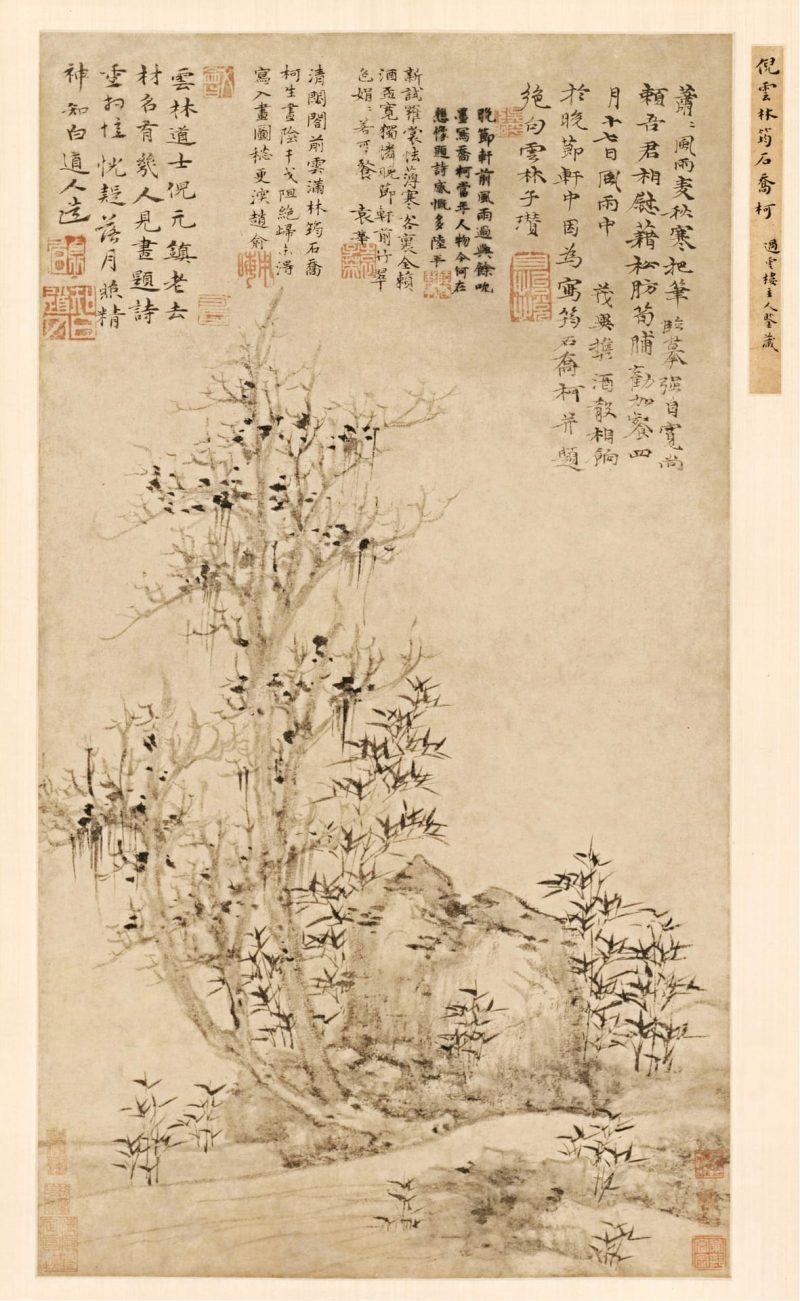 倪瓒-筠石乔柯图