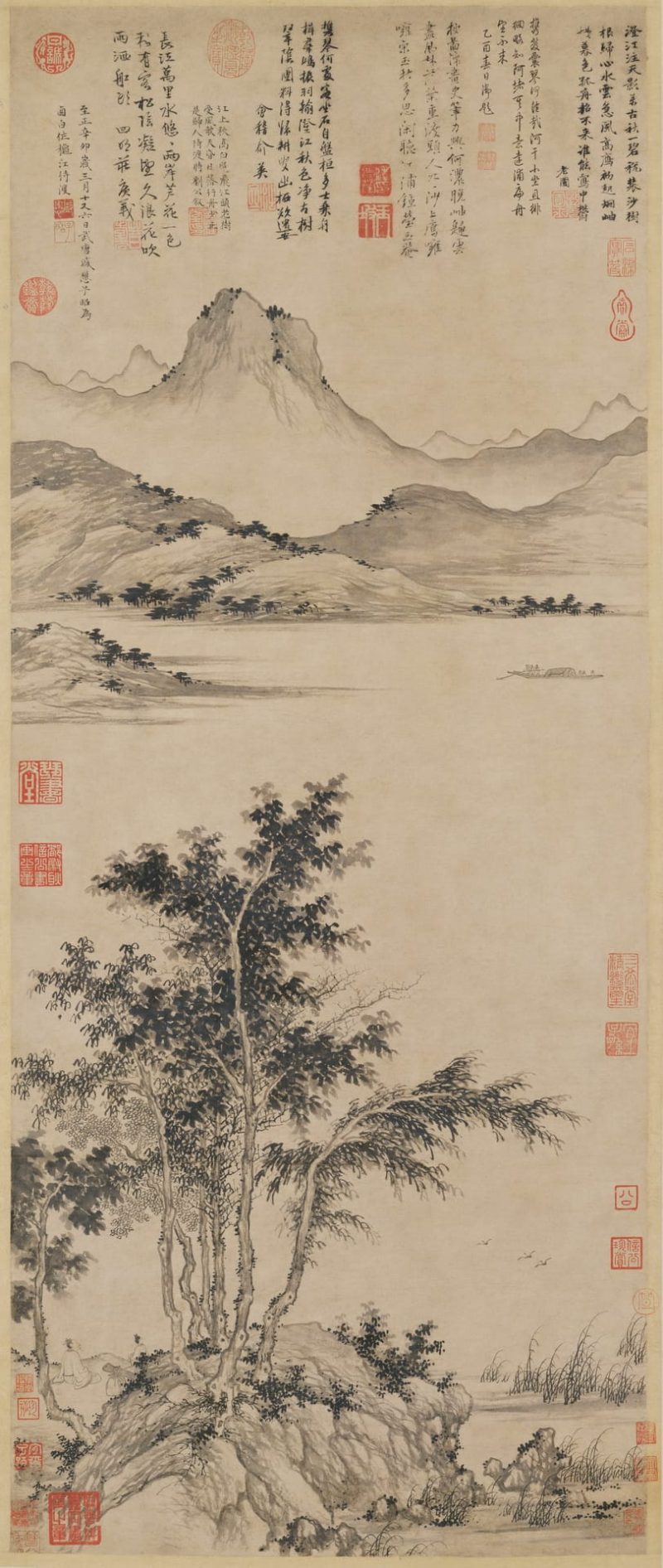 盛懋-秋江待渡图