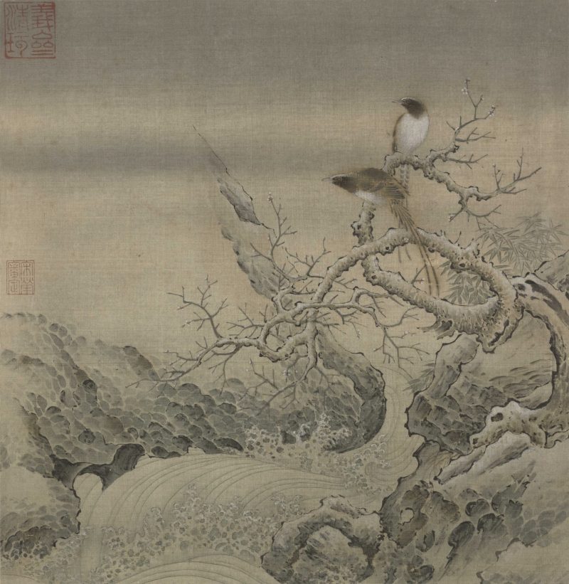 霜柯竹涧图