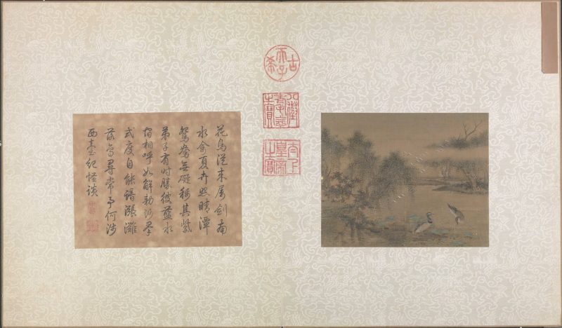 荷塘鸂鵣图