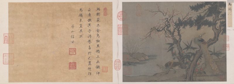 红梅孔雀图