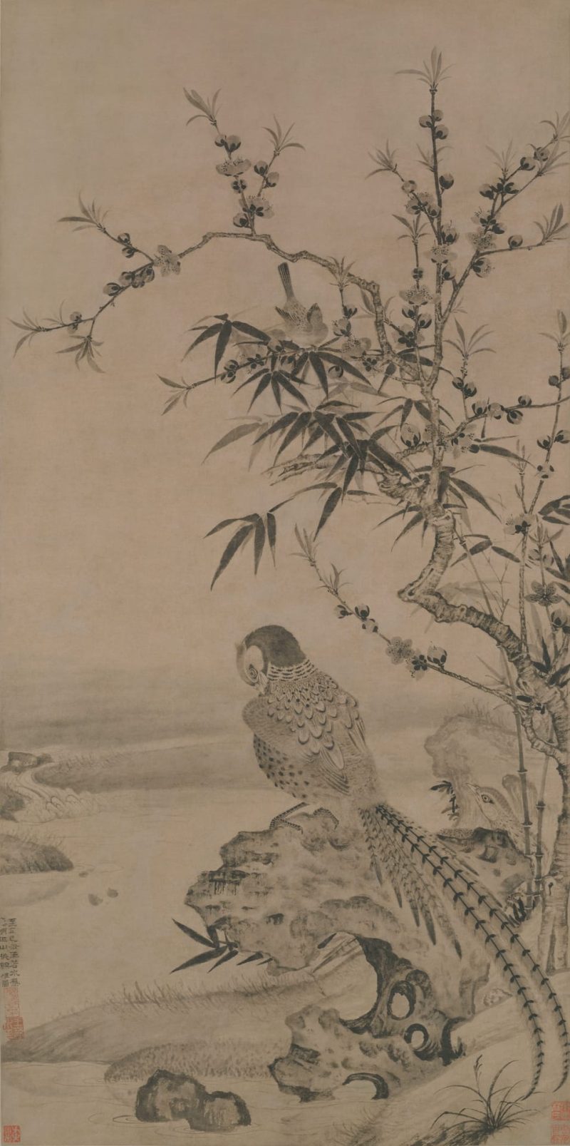 王渊-桃竹锦鸡图