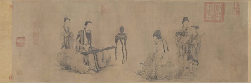 王振鹏-伯牙鼓琴图卷 分段1