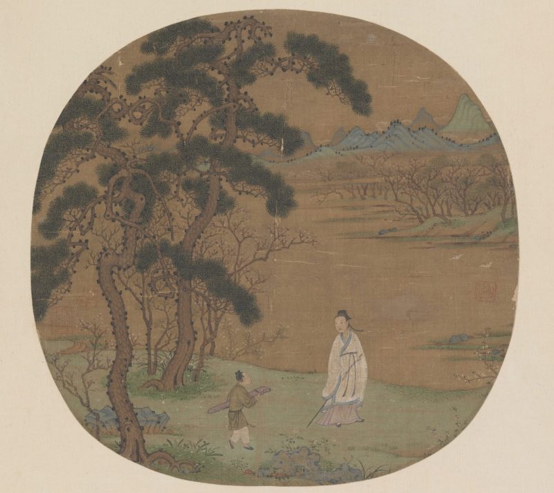 松荫策杖图