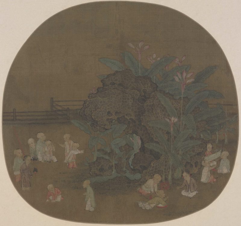 蕉石婴戏
