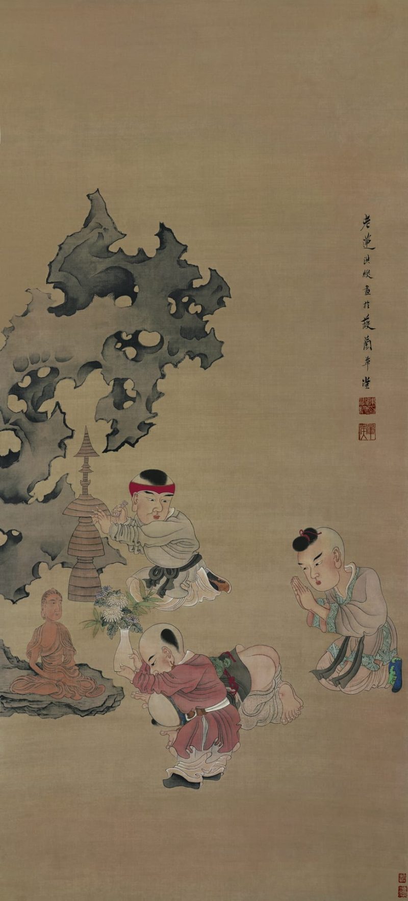 童子礼佛图