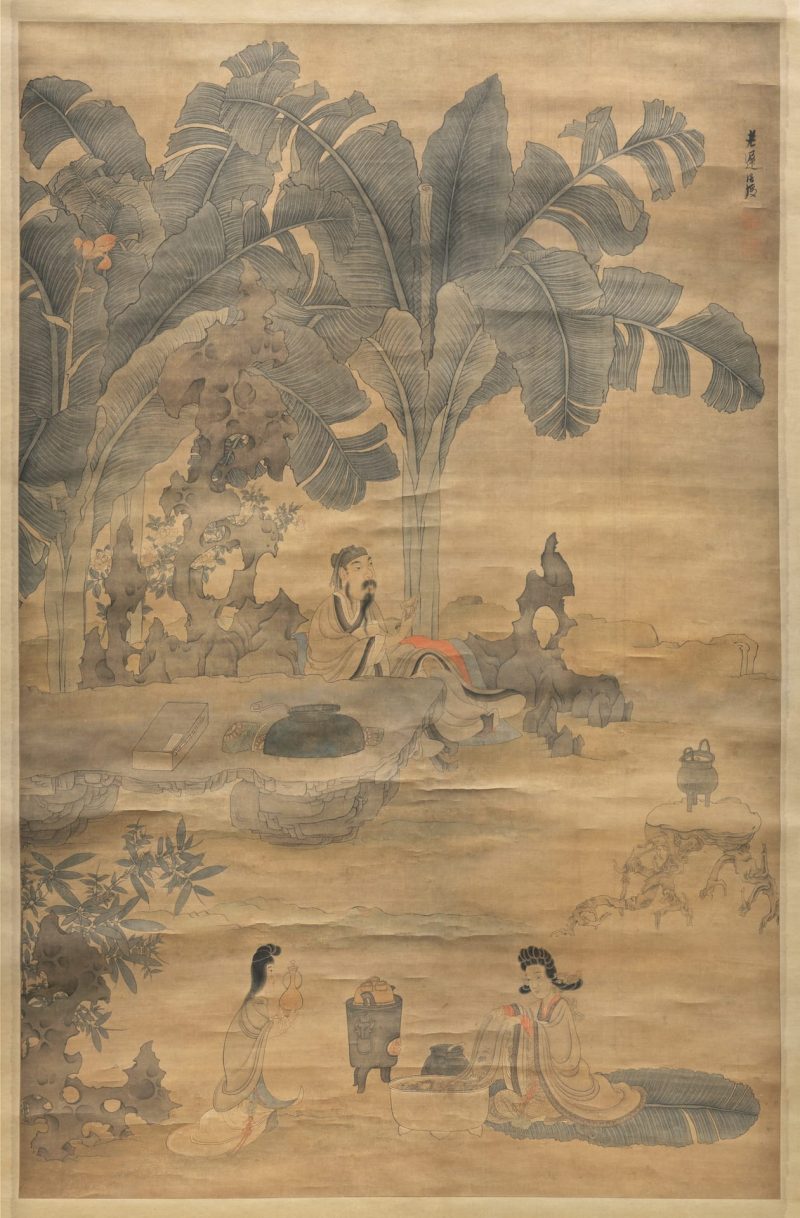 蕉林酌酒图