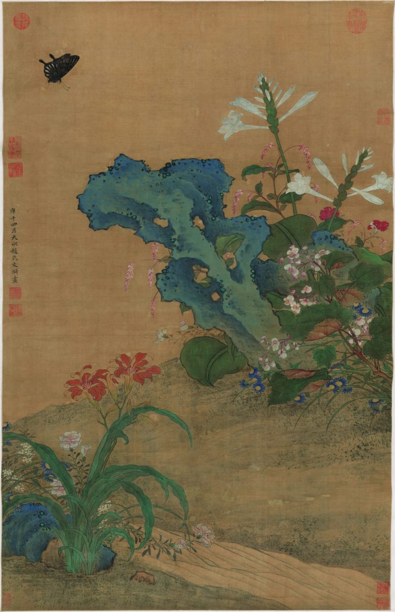 秋花蛱蝶图