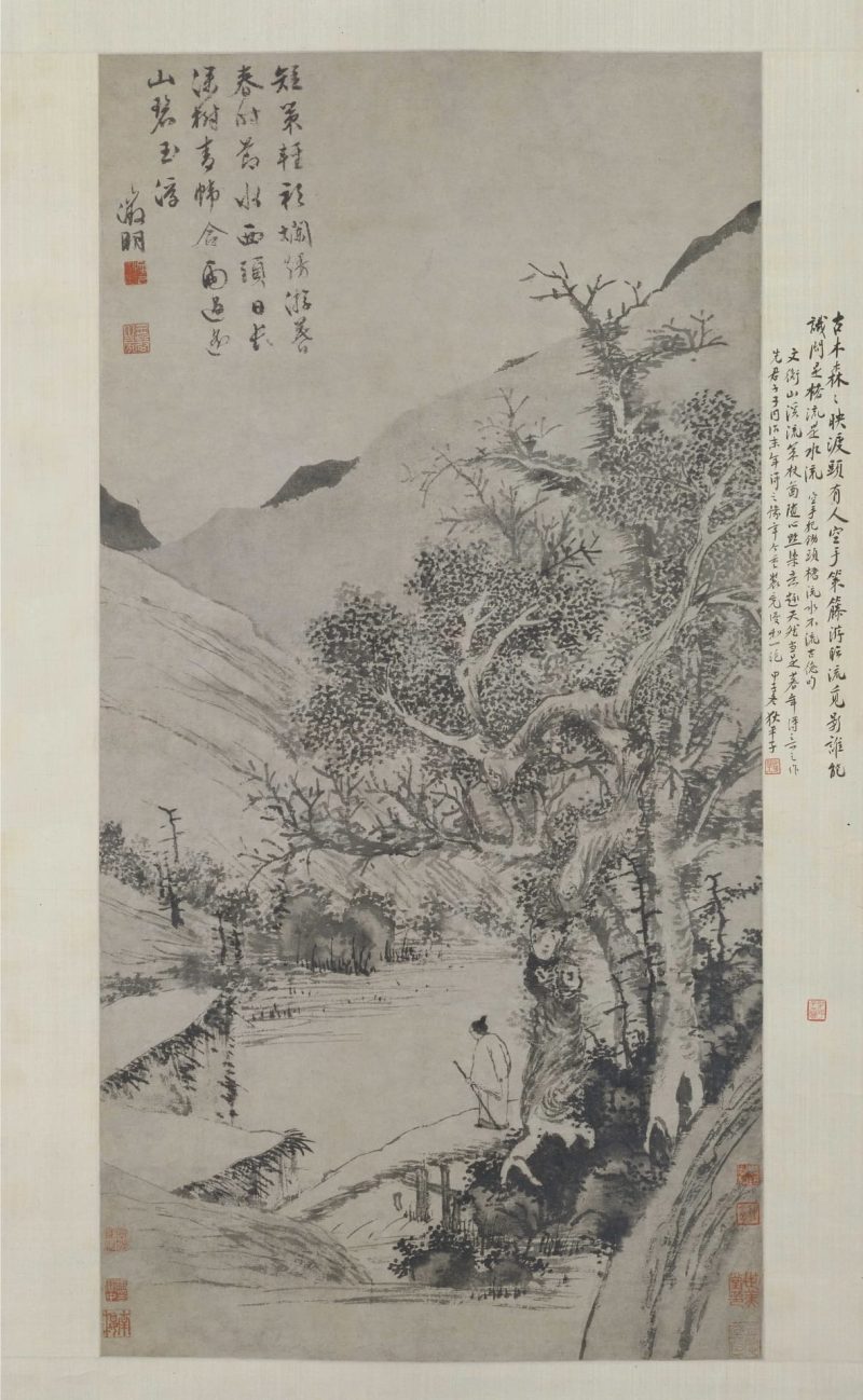 溪桥策杖图