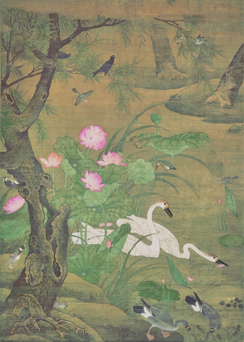 瑞莲翎毛图