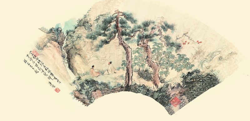 山水扇面