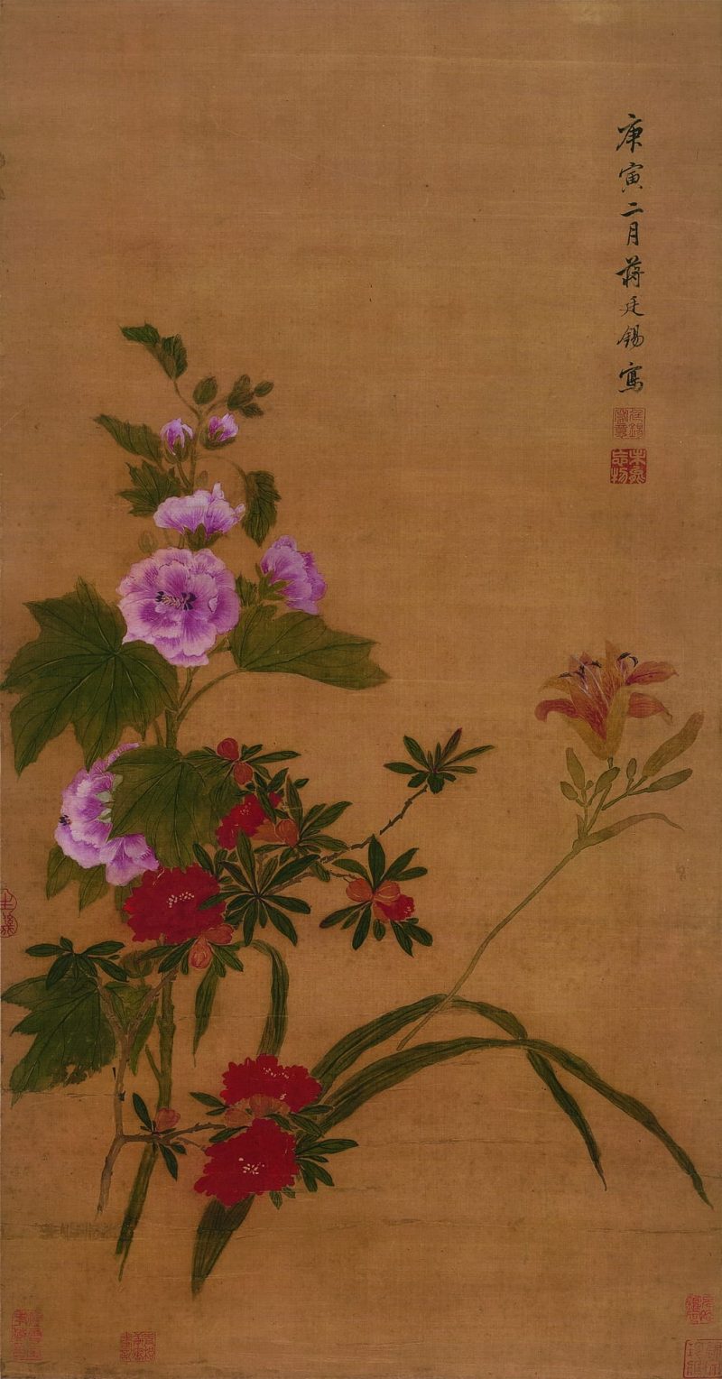 蜀葵宣花图