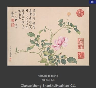 钱维城-山水花鸟册