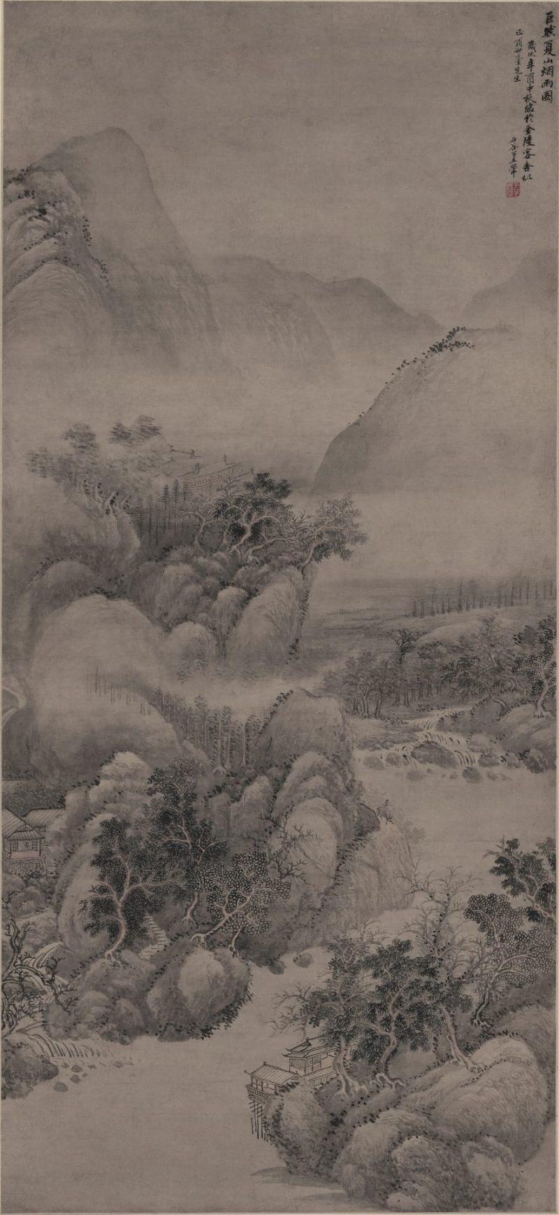 夏山烟雨图