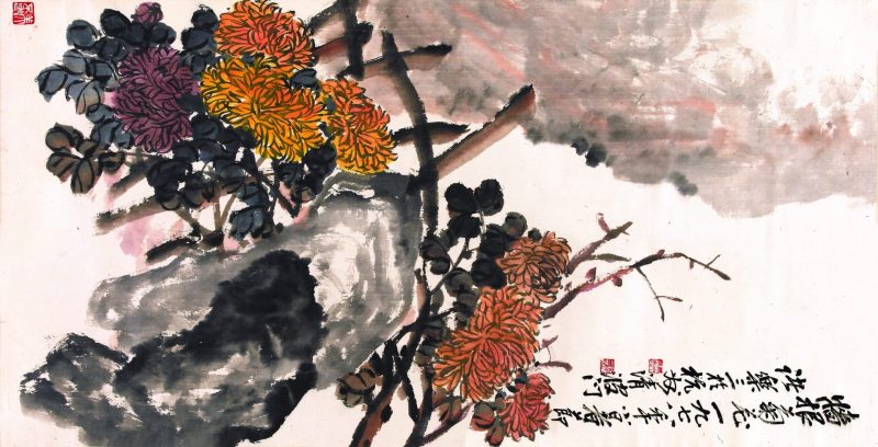 墙跟菊花