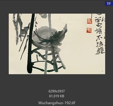 吴昌硕-墨菊博古