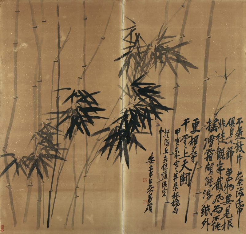 板桥诗意图屏风