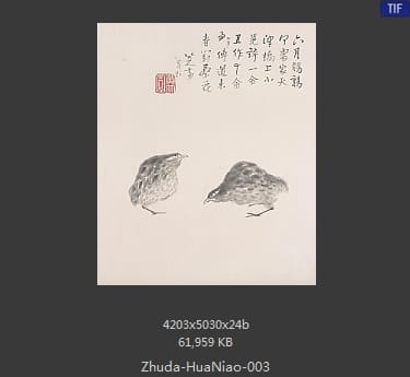 朱耷-花鸟山水册八开