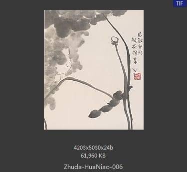 朱耷-花鸟山水册八开