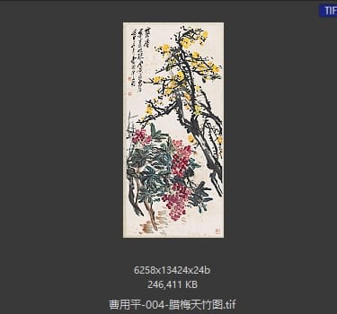 曹用平 腊梅天竹图