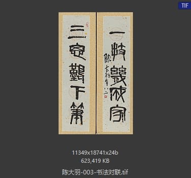 陈大羽 书法对联