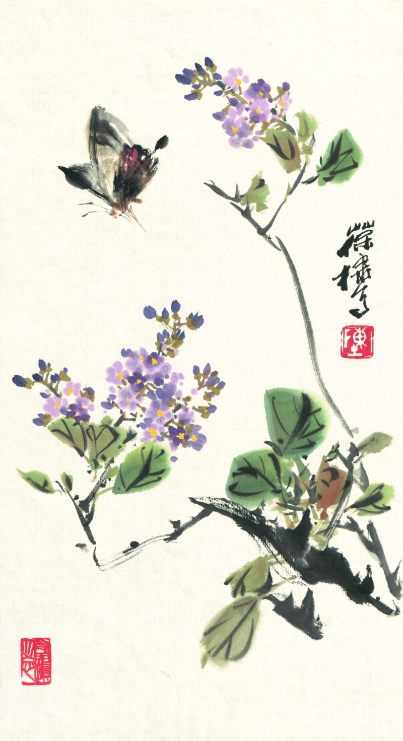 陈葆棣 花卉草虫小品_四屏1