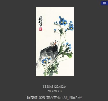 陈葆棣 花卉草虫小品_四屏2