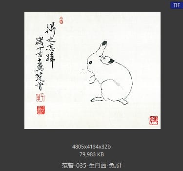 范曾 生肖画-兔