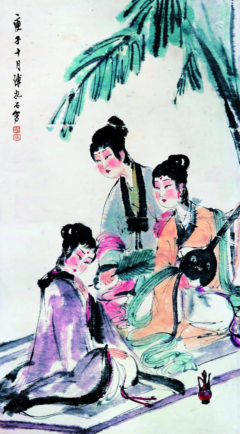 傅抱石 芭蕉美人图