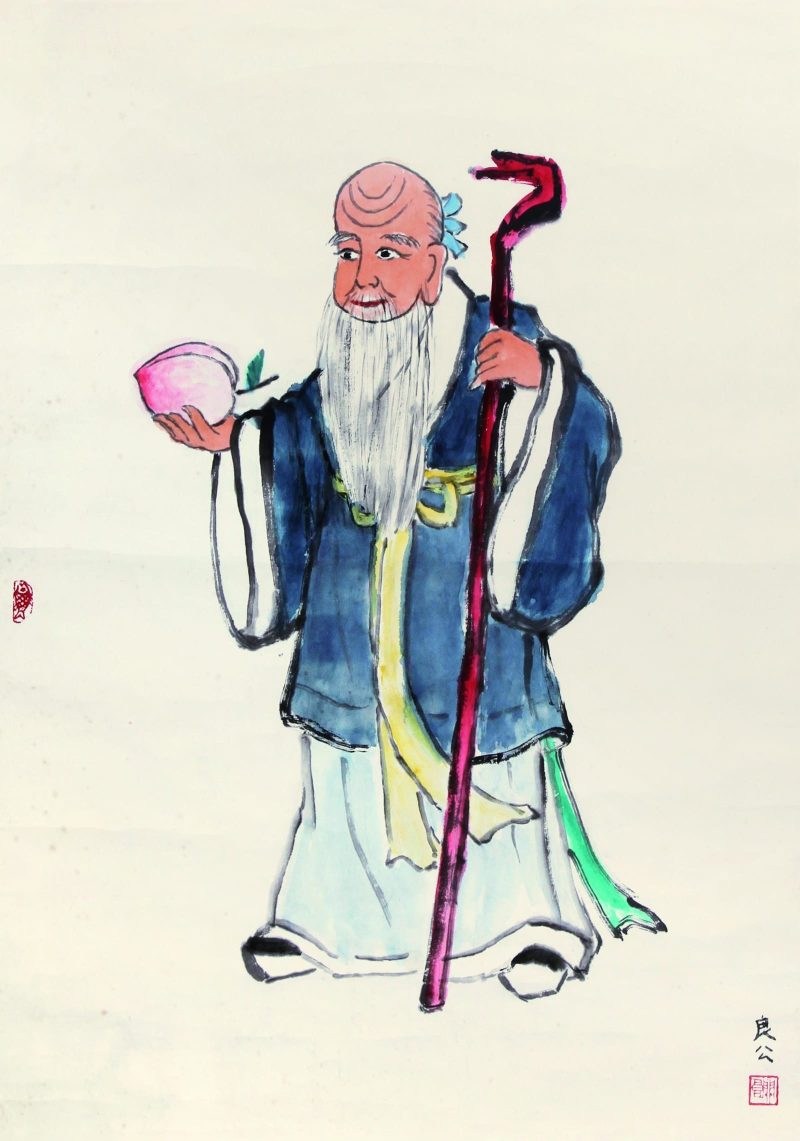 关良 双寿图