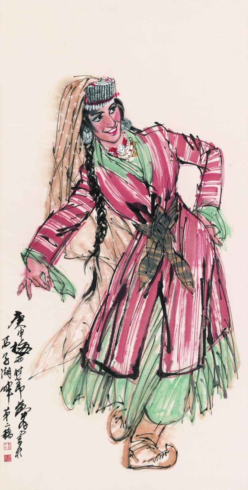 黄胄 高子湖畔