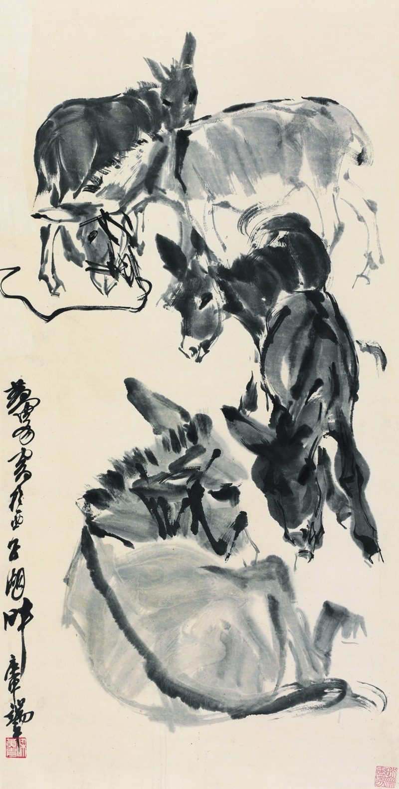 黄胄 五驴图