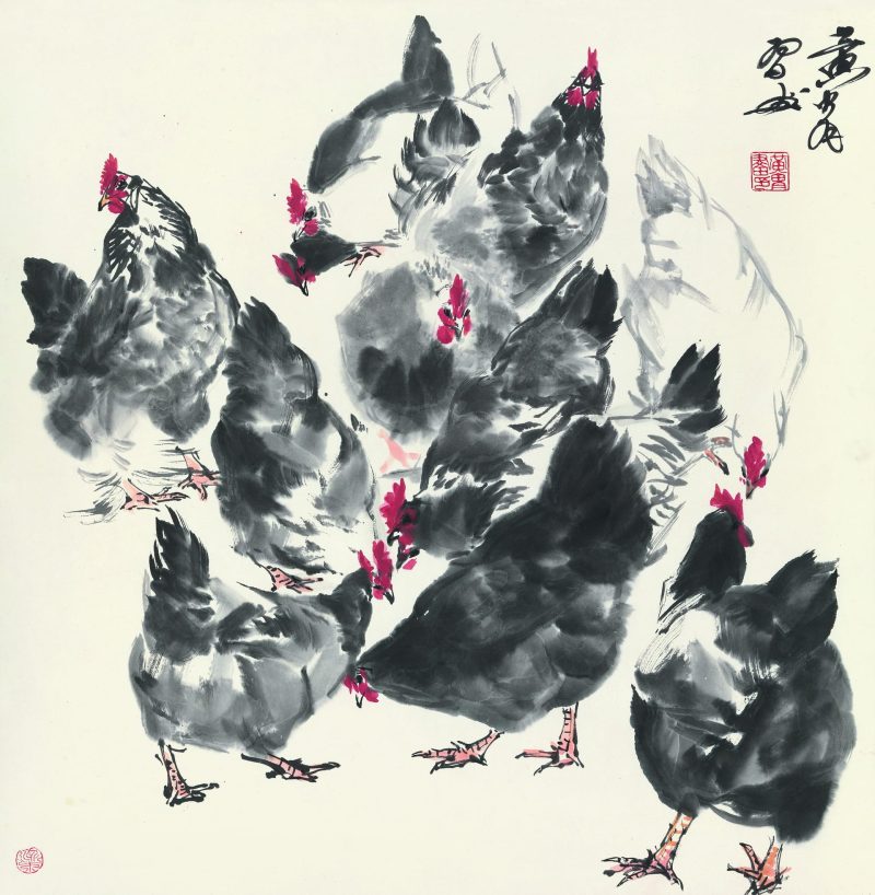 黄胄 月月吉祥图