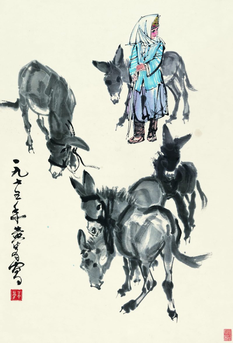 黄胄 赶驴图