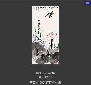 李苦禅 红荷翠羽
