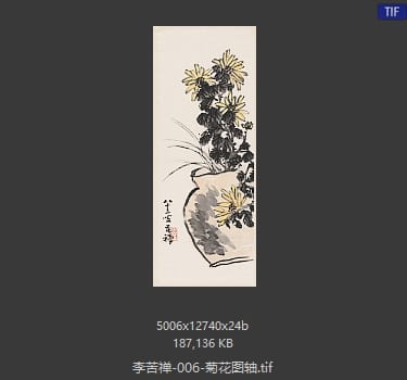 李苦禅 菊花图轴