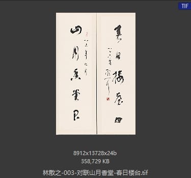 林散之 对联山月香堂-春日楼台