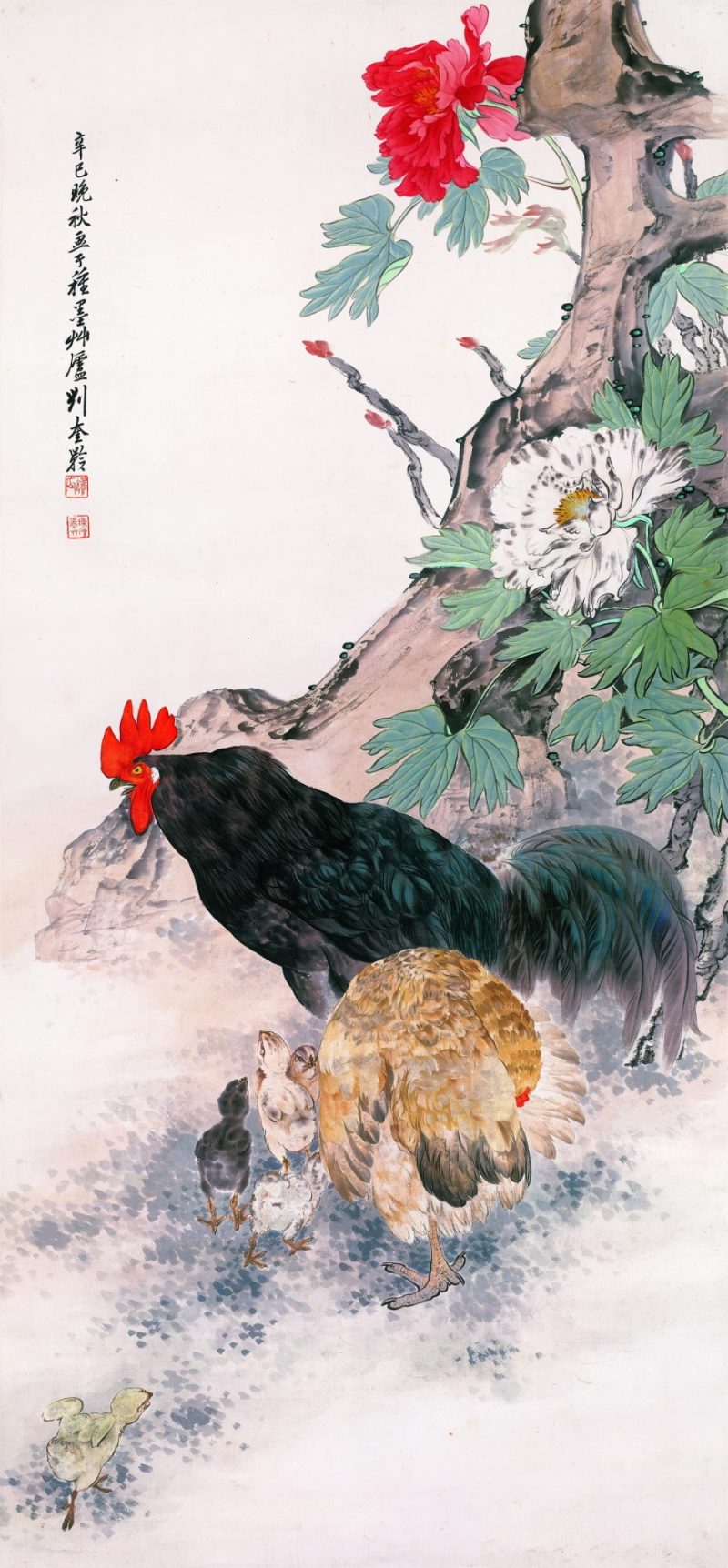 刘奎龄 鸡鸣富贵图