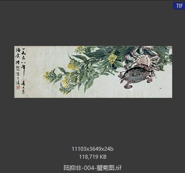 陆抑非 蟹菊图