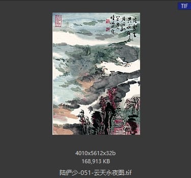 陆俨少 云天永夜图