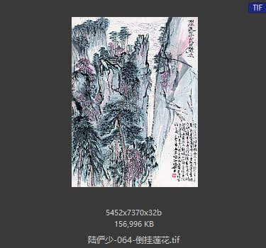 陆俨少 倒挂莲花