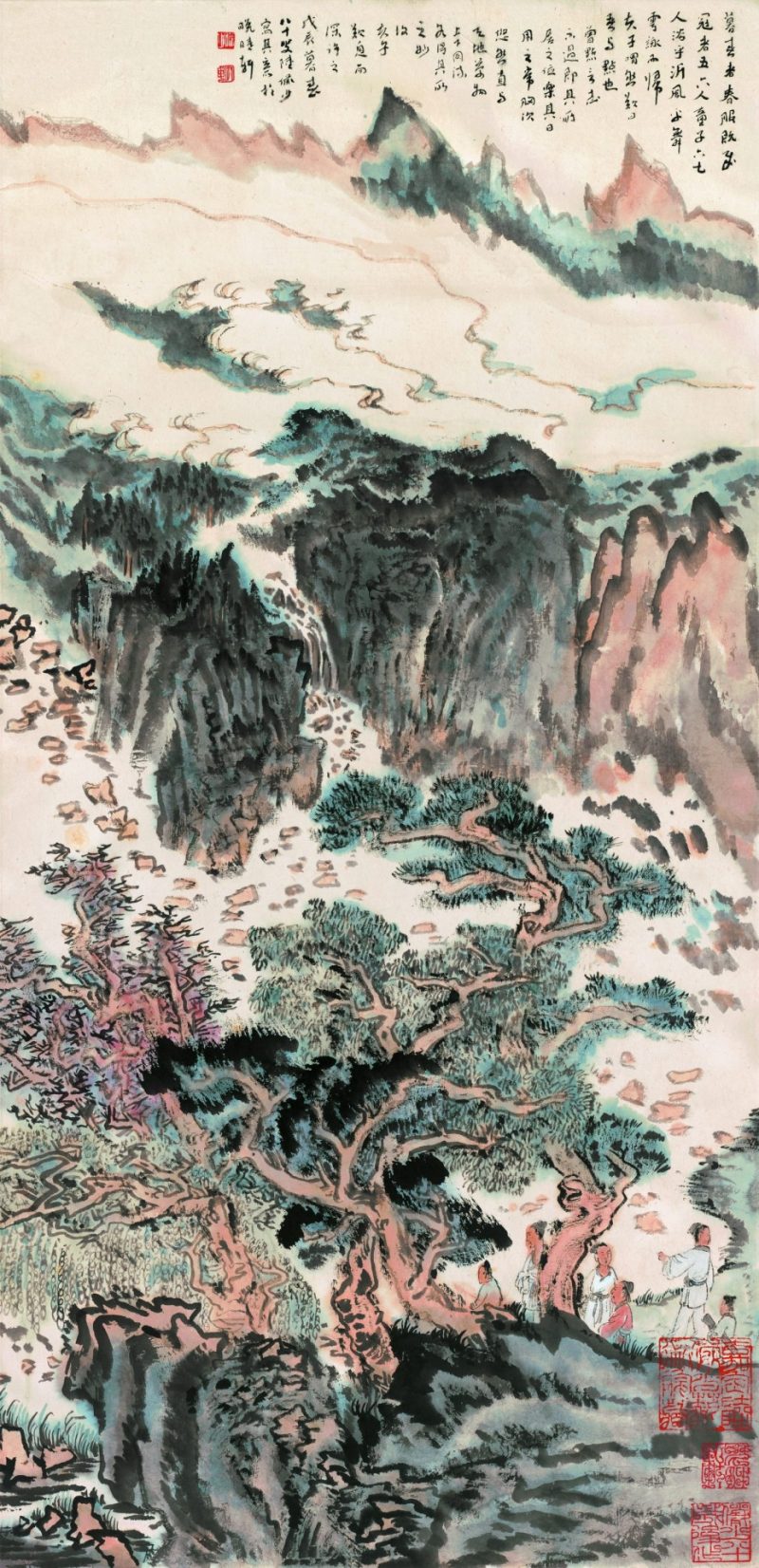 陆俨少 暮春泳归图