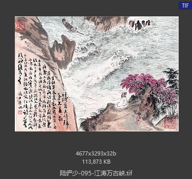 陆俨少 江涛万古峡