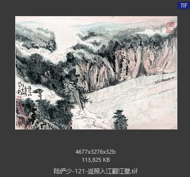 陆俨少 返照入江翻江壁