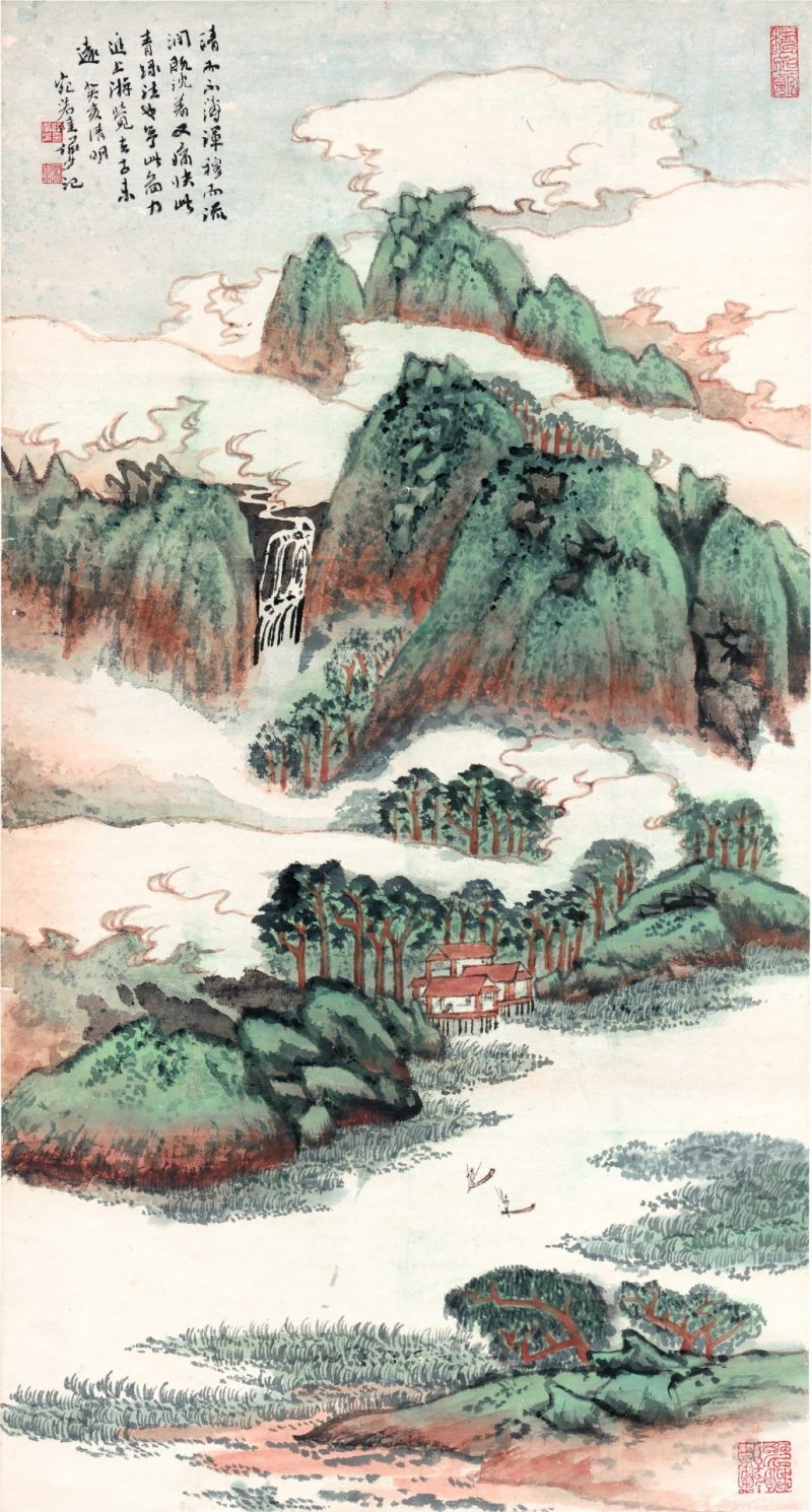 陆俨少 青绿山水图